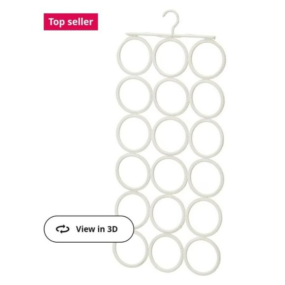 Ikea 28 Circle Scarf Hanger Belt Tie Organizer Hanging Ivory Macrame Komplement - Picture 3 of 5